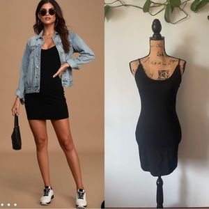 Iris Black Bodycon Mini Tank Dress Size Medium